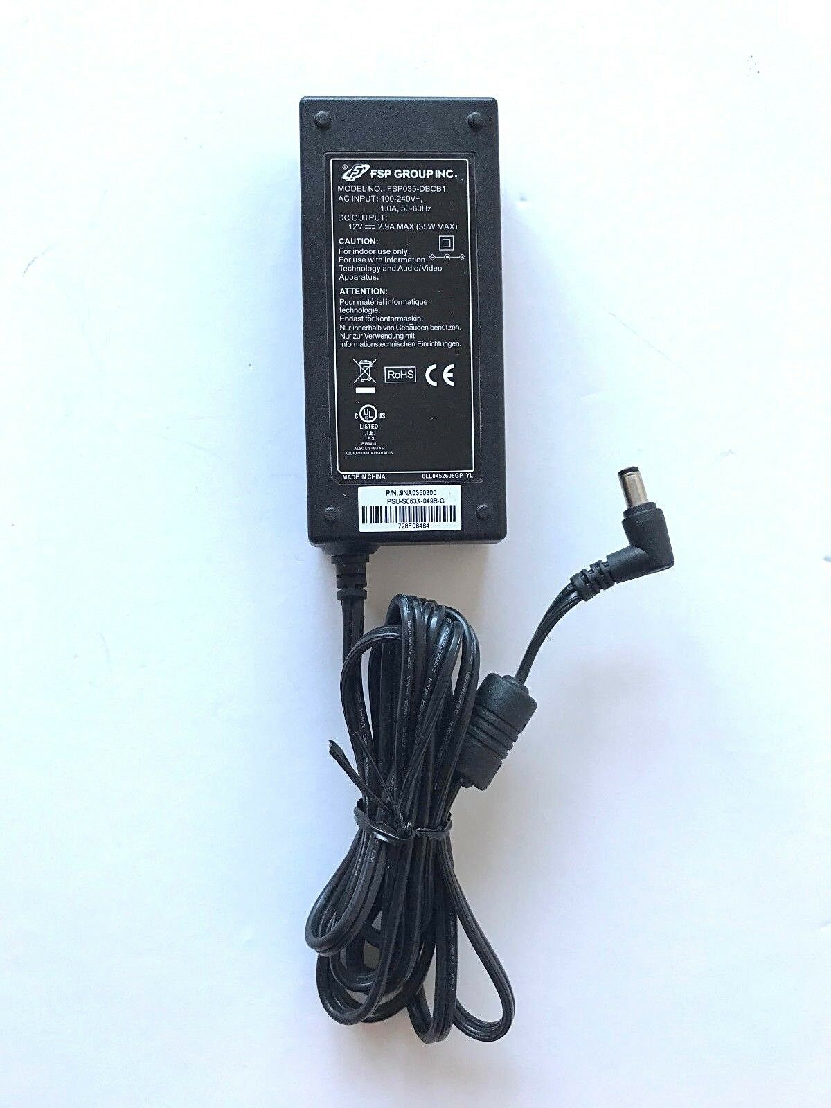 New FSP Group FSP035-DBCB AC Adapter 12V 2.9A 35W